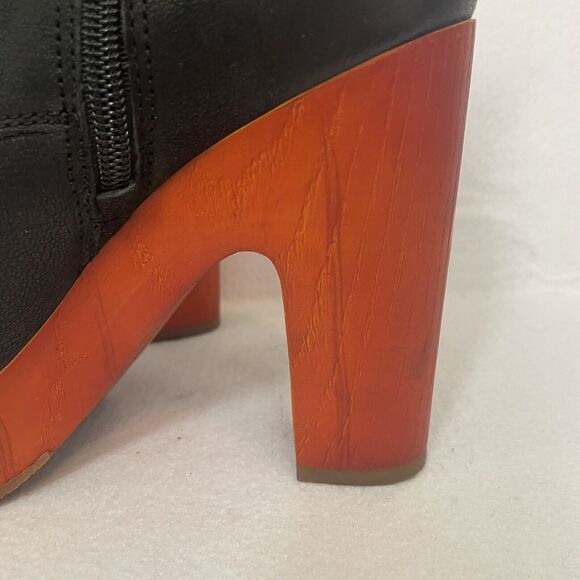 Lucky Brand Tafari Black Leather Platform Heeled Booties Women's Size 9 - Picture 2 of 15